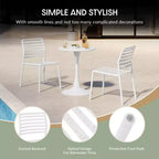 WestinTrends Playa Set da Pranzo per Esterni Rettangolare in Metallo da 7 Pezzi con Sedie Impilabili in Plastica per 6 Persone