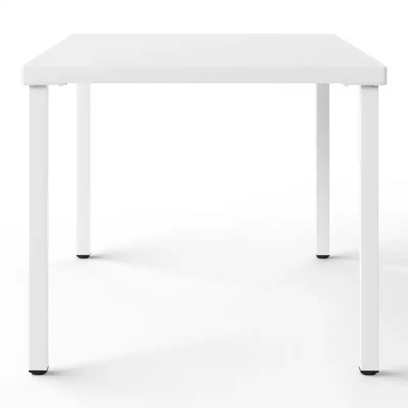 WestinTrends Playa Set da Pranzo per Esterni Rettangolare in Metallo da 7 Pezzi con Sedie Impilabili in Plastica per 6 Persone
