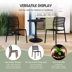 WestinTrends Playa Set da Pranzo per Esterni Rettangolare in Metallo da 7 Pezzi con Sedie Impilabili in Plastica per 6 Persone