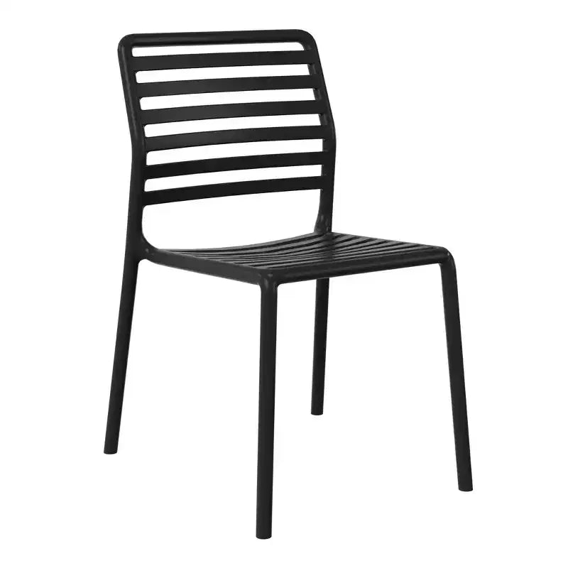 WestinTrends Playa Set da Pranzo per Esterni Rettangolare in Metallo da 7 Pezzi con Sedie Impilabili in Plastica per 6 Persone