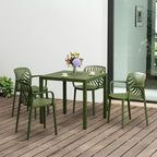 WestinTrends Playa Set da Pranzo Quadrato per Esterni da 5 Pezzi con Sedie Impilabili