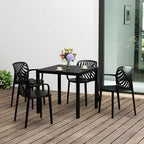 WestinTrends Playa Set da Pranzo Quadrato per Esterni da 5 Pezzi con Sedie Impilabili