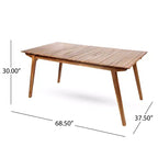 Christopher Knight Home Saba Set da pranzo da 7 pezzi in vimini per esterni e legno di acacia con cuscini