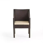 Christopher Knight Home Vivian Set da pranzo da esterno in 7 pezzi in vimini e legno di acacia con cuscini