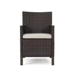 Christopher Knight Home Cypress Set da Pranzo da Esterno in Vimini 7 Pezzi con Cuscini