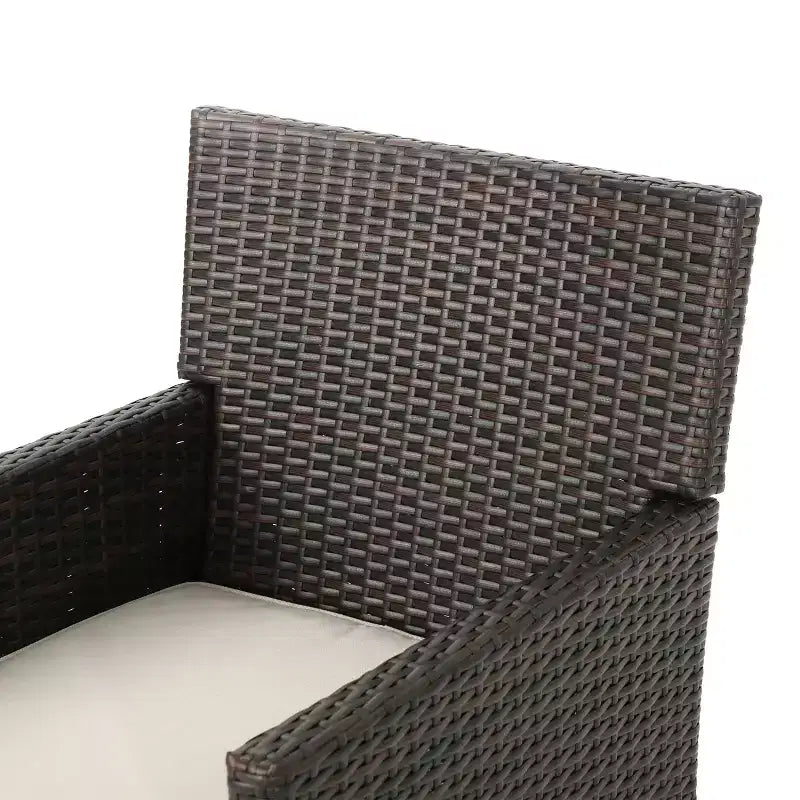 Christopher Knight Home Cypress Set da Pranzo da Esterno in Vimini 7 Pezzi con Cuscini