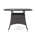 Christopher Knight Home Cypress Set da Pranzo da Esterno in Vimini 7 Pezzi con Cuscini