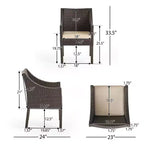 Christopher Knight Home Torrence Set da pranzo da esterno 5 pezzi in legno di acacia e vimini con cuscini