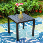 Captiva Designs - Ensemble de 3 pièces : Table bistro carrée et chaises pivotantes en textilène gris-brun pour patio
