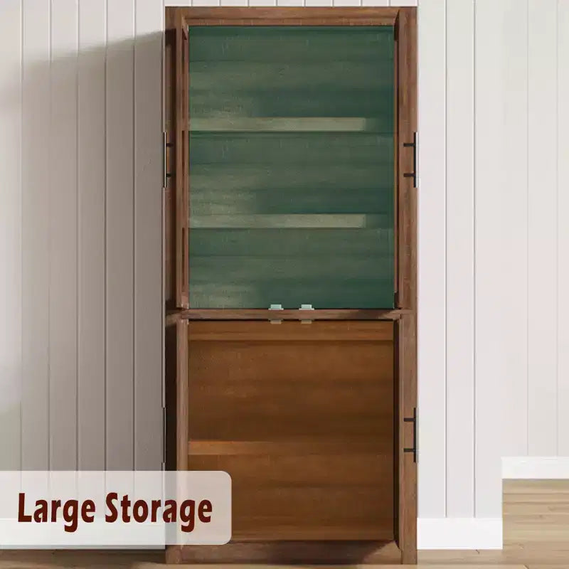 Coolmee Grand garde-manger de cuisine, armoire de rangement avec 2 portes et étagères réglables, buffet de garde-manger et grand espace de rangement pour salle à manger et salon