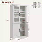 Coolmee Grand garde-manger de cuisine, armoire de rangement avec 2 portes et étagères réglables, buffet de garde-manger et grand espace de rangement pour salle à manger et salon