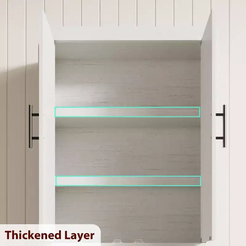 Coolmee Grand garde-manger de cuisine, armoire de rangement avec 2 portes et étagères réglables, buffet de garde-manger et grand espace de rangement pour salle à manger et salon