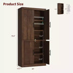 Coolmee Grand garde-manger de cuisine, armoire de rangement avec 2 portes et étagères réglables, buffet de garde-manger et grand espace de rangement pour salle à manger et salon