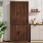 Coolmee Grand garde-manger de cuisine, armoire de rangement avec 2 portes et étagères réglables, buffet de garde-manger et grand espace de rangement pour salle à manger et salon