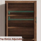Coolmee Grand garde-manger de cuisine, armoire de rangement avec 2 portes et étagères réglables, buffet de garde-manger et grand espace de rangement pour salle à manger et salon