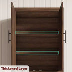 Coolmee Grand garde-manger de cuisine, armoire de rangement avec 2 portes et étagères réglables, buffet de garde-manger et grand espace de rangement pour salle à manger et salon