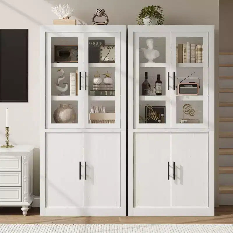 Coolmee Grand garde-manger de cuisine, armoire de rangement avec 2 portes et étagères réglables, buffet de garde-manger et grand espace de rangement pour salle à manger et salon