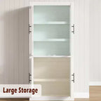 Coolmee Grand garde-manger de cuisine, armoire de rangement avec 2 portes et étagères réglables, buffet de garde-manger et grand espace de rangement pour salle à manger et salon