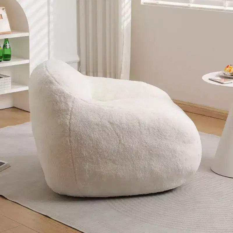 Divano pouf Okak Comfy Teddy con braccioli, poltrona a sacco morbida con memory foam, divano futon trapuntato per soggiorno, camera da letto