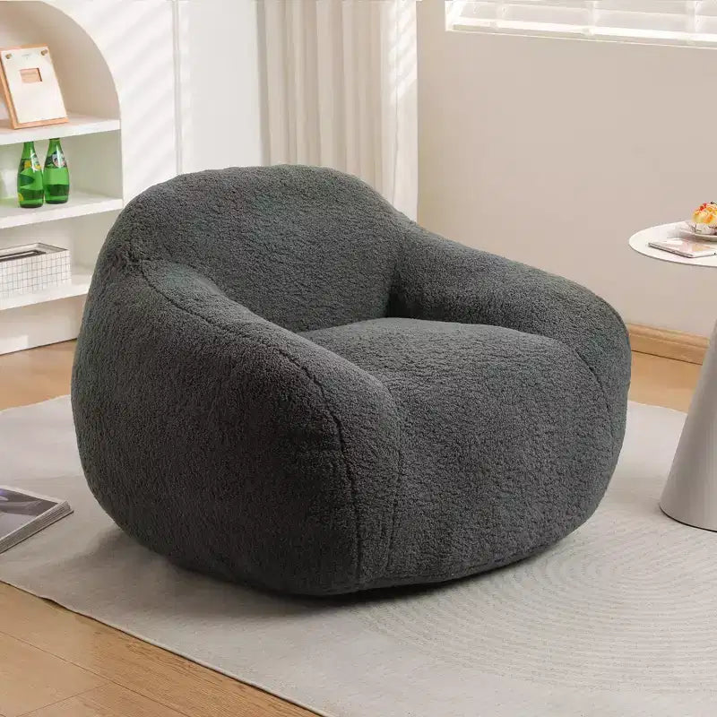 Divano pouf Okak Comfy Teddy con braccioli, poltrona a sacco morbida con memory foam, divano futon trapuntato per soggiorno, camera da letto