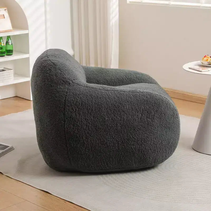 Divano pouf Okak Comfy Teddy con braccioli, poltrona a sacco morbida con memory foam, divano futon trapuntato per soggiorno, camera da letto