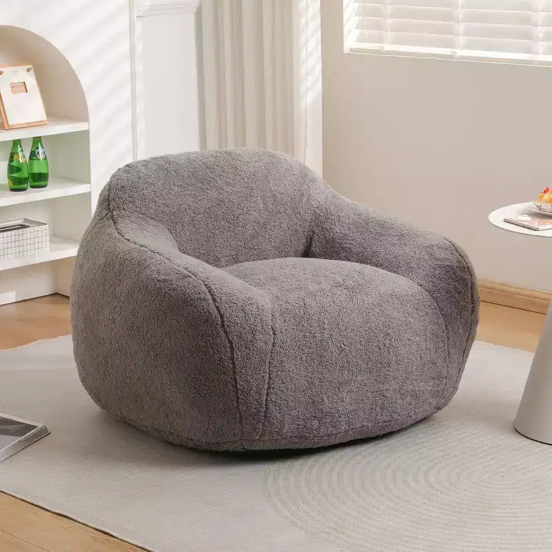 Divano pouf Okak Comfy Teddy con braccioli, poltrona a sacco morbida con memory foam, divano futon trapuntato per soggiorno, camera da letto
