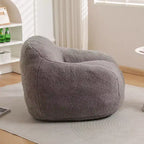 Divano pouf Okak Comfy Teddy con braccioli, poltrona a sacco morbida con memory foam, divano futon trapuntato per soggiorno, camera da letto