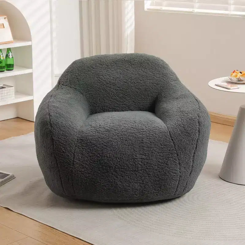 Okak Comfy Teddy Bean Bag Sofa with Armrest,Soft Bean Bag Chair with Memory Foam,Tufted Futon Couch for Living Room,Bedroom