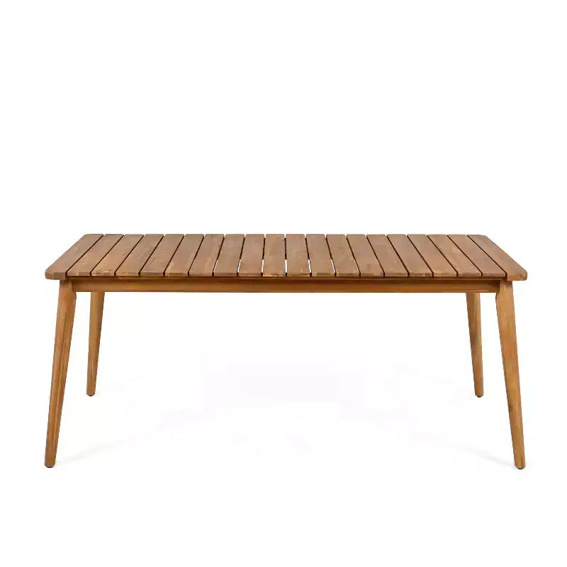 Christopher Knight Home Corin Set da Pranzo Rustico da Esterno 7 Pezzi in Legno di Acacia con Corda Intrecciata, Tavolo a Doghe e Cuscini