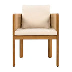 Christopher Knight Home Corin Elara Set da pranzo da 5 pezzi in legno di acacia con corda intrecciata, tavolo a doghe e cuscini