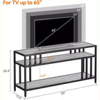 Mobile TV 58/65 per TV fino a 65/75, Centro di Intrattenimento Rustico con Ripiani a Giorno a 3 Livelli, Tavolo Consolle per Media