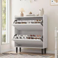 Narrow Freestanding Wooden Shoe Rack, Hidden Shoe Cabinet, Shoe Cabinet with Drawers and Adjustable Shelf for Entryway, Hallway, Living Room