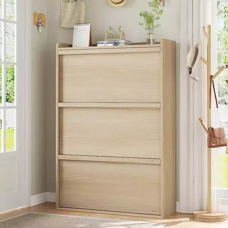 Meuble à chaussures fin en bois autoportant, Meuble à chaussures dissimulé, Meuble à chaussures avec tiroirs et étagère réglable pour Entrée, Couloir, Salon
