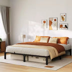 Piattaforma in metallo robusta da 360 kg con resistenti doghe e gambe in ferro, facile da montaggio, spazio contenitivo sotto il letto, nessun box spring e viti necessarie