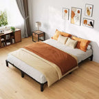 Piattaforma in metallo robusta da 360 kg con resistenti doghe e gambe in ferro, facile da montaggio, spazio contenitivo sotto il letto, nessun box spring e viti necessarie