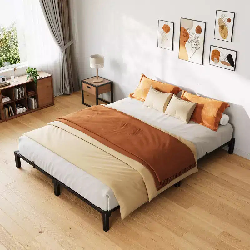 Piattaforma in metallo robusta da 360 kg con resistenti doghe e gambe in ferro, facile da montaggio, spazio contenitivo sotto il letto, nessun box spring e viti necessarie