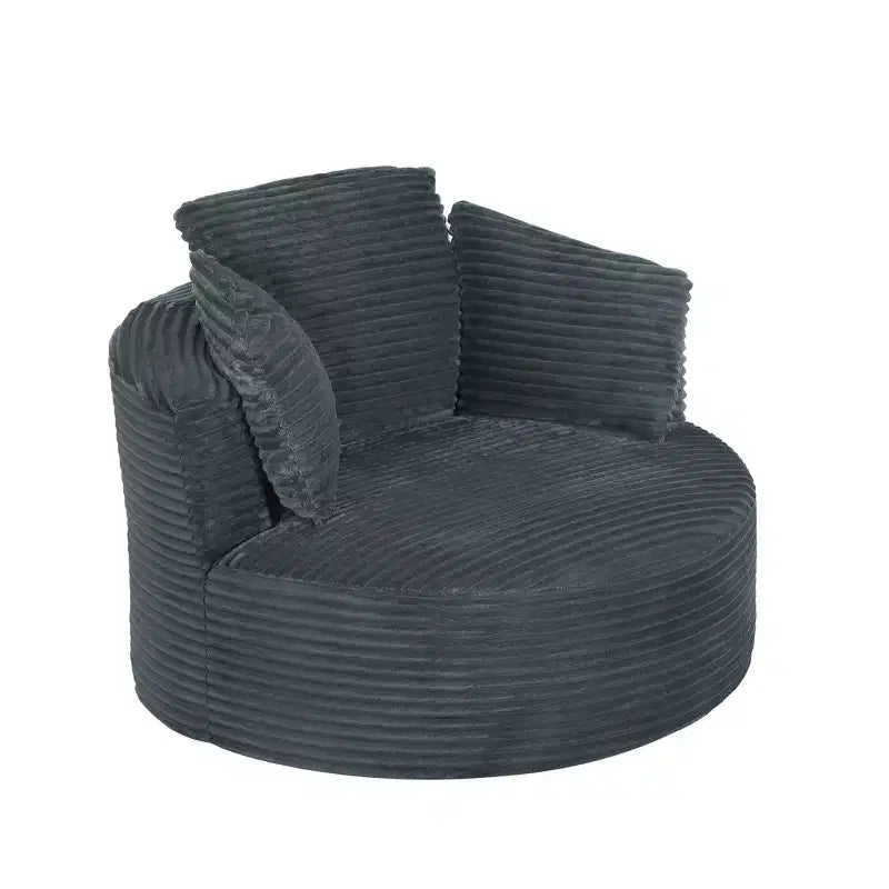 Fauteuil rond contemporain GDFStudio Lewiston en velours côtelé avec dossier rembourré