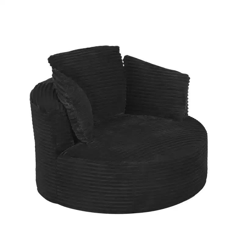Fauteuil rond contemporain GDFStudio Lewiston en velours côtelé avec dossier rembourré