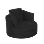 Fauteuil rond contemporain GDFStudio Lewiston en velours côtelé avec dossier rembourré