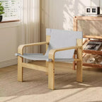 MAYEERTY Poltrona in rovere Poltrone moderne da salotto con struttura in legno massiccio per soggiorno, camera da letto, balcone