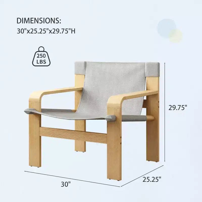 MAYEERTY Poltrona in rovere Poltrone moderne da salotto con struttura in legno massiccio per soggiorno, camera da letto, balcone