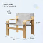 MAYEERTY Poltrona in rovere Poltrone moderne da salotto con struttura in legno massiccio per soggiorno, camera da letto, balcone
