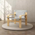 MAYEERTY Poltrona in rovere Poltrone moderne da salotto con struttura in legno massiccio per soggiorno, camera da letto, balcone