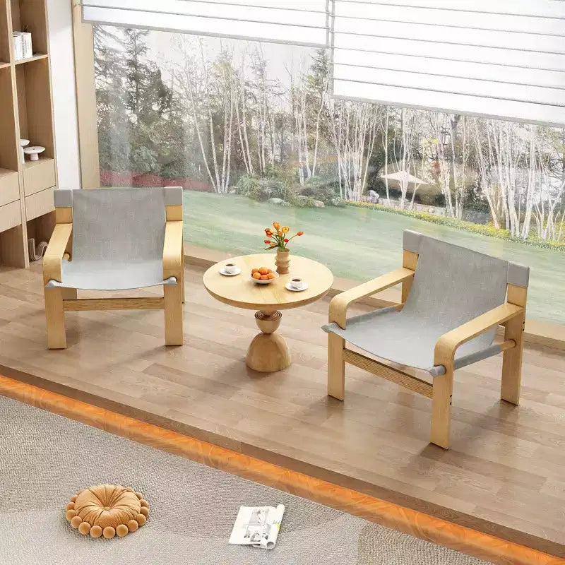MAYEERTY Poltrona in rovere Poltrone moderne da salotto con struttura in legno massiccio per soggiorno, camera da letto, balcone