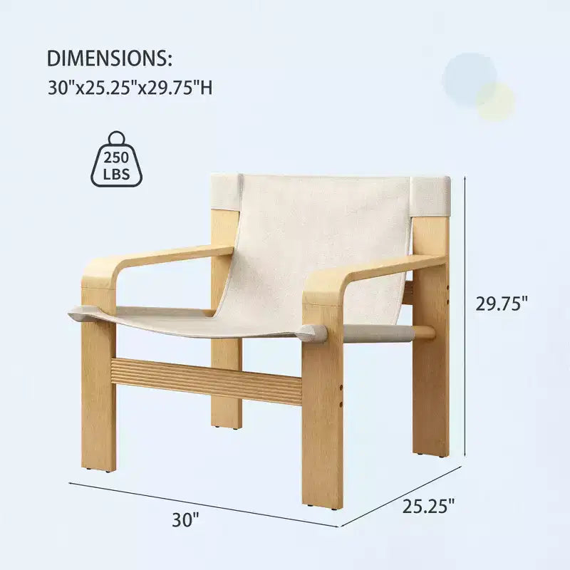 MAYEERTY Poltrona in rovere Poltrone moderne da salotto con struttura in legno massiccio per soggiorno, camera da letto, balcone