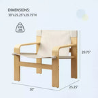 MAYEERTY Poltrona in rovere Poltrone moderne da salotto con struttura in legno massiccio per soggiorno, camera da letto, balcone
