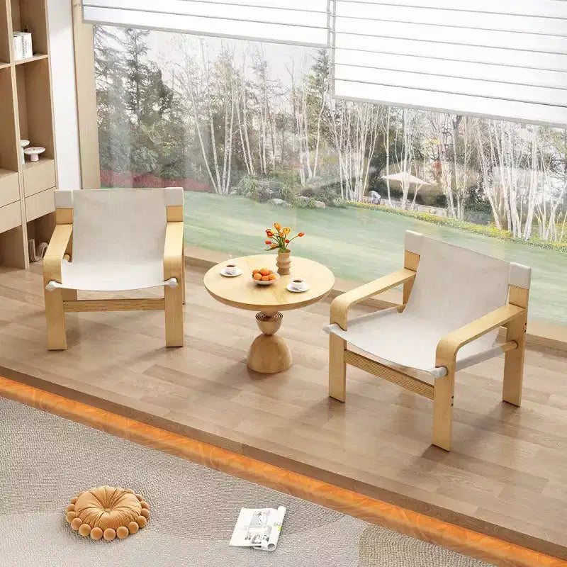 MAYEERTY Poltrona in rovere Poltrone moderne da salotto con struttura in legno massiccio per soggiorno, camera da letto, balcone
