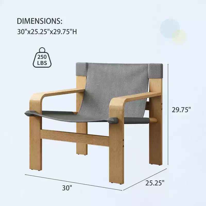 MAYEERTY Poltrona in rovere Poltrone moderne da salotto con struttura in legno massiccio per soggiorno, camera da letto, balcone