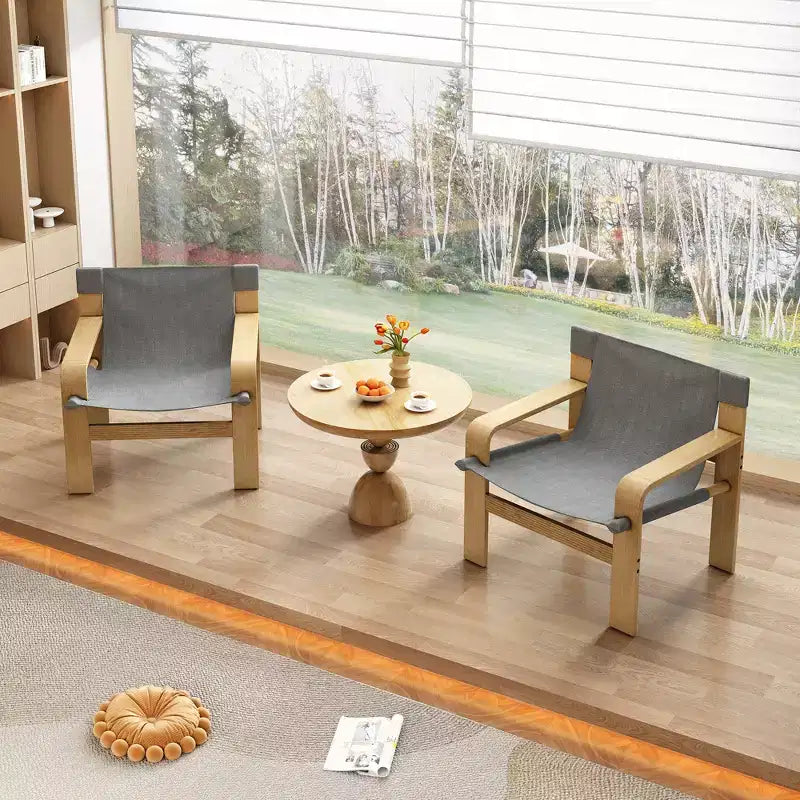 MAYEERTY Poltrona in rovere Poltrone moderne da salotto con struttura in legno massiccio per soggiorno, camera da letto, balcone