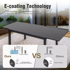 Captiva Designs Ensemble de salle à manger d'extérieur 7 pièces avec table extensible en acier et chaises avec accoudoirs en textilène marron